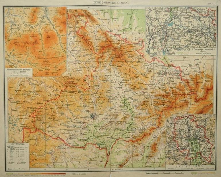 zeme-moravskoslezska-fyzicka-mapa-1935